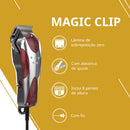 Máquina de Cortar Cabelo Magic Clip Profissional Com Fio Motor V900 Wahl