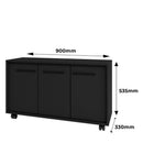 Balcão Para Escritório 3 Portas, MDP, Rodízios 40mm, Home Office BRV Móveis