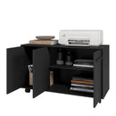 Balcão Para Escritório 3 Portas, MDP, Rodízios 40mm, Home Office BRV Móveis