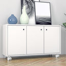Balcão Para Escritório 3 Portas, MDP, Rodízios 40mm, Home Office BRV Móveis