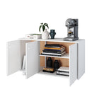 Balcão Para Escritório 3 Portas, MDP, Rodízios 40mm, Home Office BRV Móveis