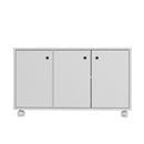 Balcão Para Escritório 3 Portas, MDP, Rodízios 40mm, Home Office BRV Móveis