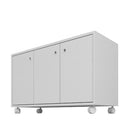 Balcão Para Escritório 3 Portas, MDP, Rodízios 40mm, Home Office BRV Móveis