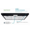 Depurador e Exaustor Philco Slim 90cm, 3 Velocidades, Filtro de Alumínio Para 6 Bocas PDR90P