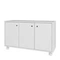 Balcão Para Escritório 3 Portas, MDP, Rodízios 40mm, Home Office BRV Móveis