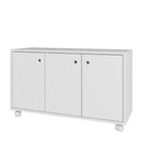Balcão Para Escritório 3 Portas, MDP, Rodízios 40mm, Home Office BRV Móveis