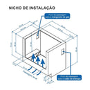 Fogão a Gás de Embutir Venax 5 Bocas Mesa de Vidro, Acendimento Automático, Forno 88,3L Bivolt