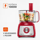 Multiprocessador Mondial 1000W Turbo Chef 5 em 1 Com Liquidificador 3L, Processador 3,2L, Lâminas Inox e Turbo MPN-01-R