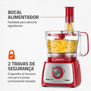 Multiprocessador Mondial 1000W Turbo Chef 5 em 1 Com Liquidificador 3L, Processador 3,2L, Lâminas Inox e Turbo MPN-01-R