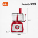 Multiprocessador Mondial 1000W Turbo Chef 5 em 1 Com Liquidificador 3L, Processador 3,2L, Lâminas Inox e Turbo MPN-01-R