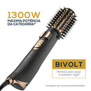 Escova Rotativa Britânia 1300W Bivolt, 2 em 1, Cerâmica, Tourmaline Íon Com 2 Velocidades BER21PD