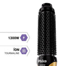 Escova Secadora Philco 1300W Bivolt, 4 em 1, Íon Tourmaline, Cerâmica, 38mm Com 3 Velocidades PES33A