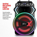 Caixa De Som Amplificada ACA 650 Gladiador X Amvox 650W RMS, Bluetooth 5.0, USB, AUX, LED Bivolt