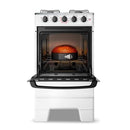 Fogão 4 Bocas Esmaltec Mesa Inox, Forno 50 Litros, Acendimento Manual e Grades Removíveis