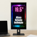 Monitor Fox 19,5" LED HD + 1600x900, 75Hz, 2ms HDMI, VGA, VESA, Ajuste de Altura e Inclinação Bivolt