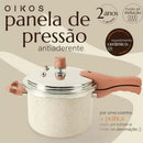 Panela De Pressão OIKOS 4,4 Litros Com Fundo De Indução E Revestimento Cerâmico