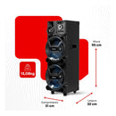 Caixa Som Amplificada Amvox 1400W RMS, 2 Woofers 10", Bluetooth, Karaokê, LED, AUX,  Bivolt Aca 1402