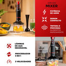Mixer De Alimentos 400W Amvox, 2 Velocidades, 2 em 1, Processador, Copo 500ml, Lâminas Inox APR 400