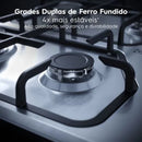 Cooktop 4 Bocas a Gás Electrolux Multi Chama, Trempes Ferro Fundido, Acendimento Automático Bivolt