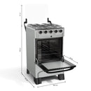 Fogão Mueller 4 Bocas, Acendimento Automático Total, Forno 48,1L Mesa Inox MFI4BB