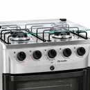 Fogão Mueller 4 Bocas, Acendimento Automático Total, Forno 48,1L Mesa Inox MFI4BB