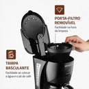 Cafeteira Elétrica Mondial Pratic 20 Xícaras, Jarra Vidro, Filtro Permanente e Base Com Aquecimento