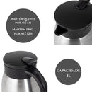 Garrafa Térmica Oster Casselbeck 1L Aço Inox, Mantém Quente 6h, Frio 12h e Tampa com Alça Resistente