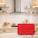 Coifa de Parede Fogatti Vidro Curvo Inox, Duto Slim, Depurador e Exaustor Com 3 Velocidades