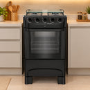 Fogão Mueller 4 Bocas, Acendimento Automático Total, Forno 48,1L Mesa Inox MFI4BB