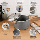Panela de Pressão Neuhaus 4,5 Litros Marble Life, Cerâmica Antiaderente e Indução